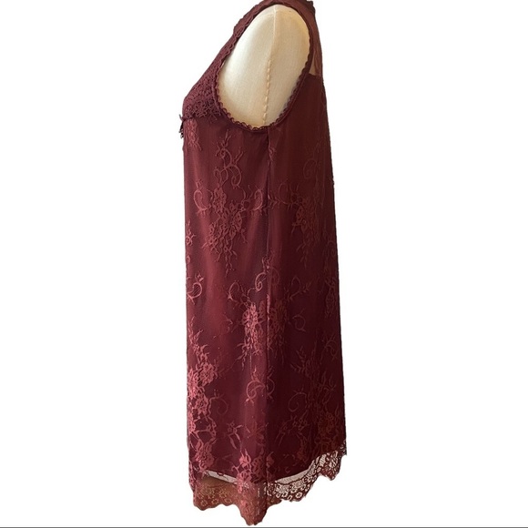 NWT Maurice’s burgundy dress with lace  overlay BEAUTIFUL! - Picture 2 of 11